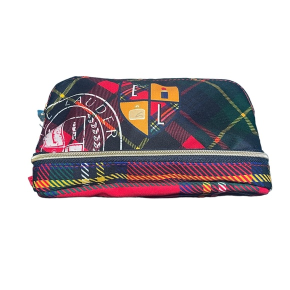 Estee Lauder 2024 Scottish Check Double Zip Makeup Pouch - Picture 6 of 11